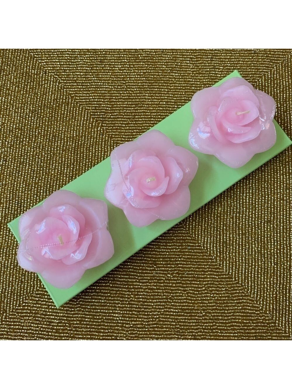 Pink Rose floating candles set party spring Easter birthday floral shabby chic